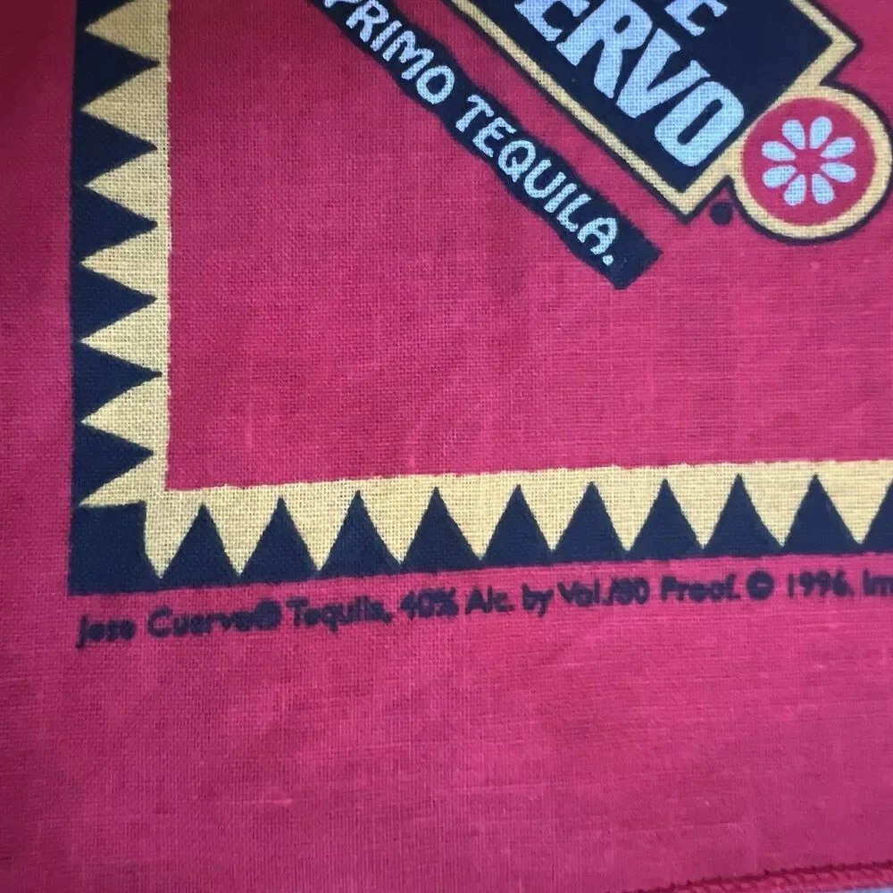 Jose Cuervo Gold Bandana 1996 Untamed Music Jam Red Vintage 21X21 NWOT Armadillo